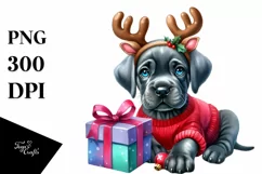 Great Dane with Reindeer Horns, High-Res PNG Product Image 1