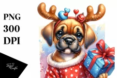Great Dane with Reindeer Horns, High-Res PNG Product Image 3