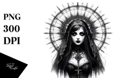 Detailed Gothic Girl PNG Product Image 1