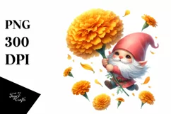 Colorful Watercolor Cute Floating Gnome Clipart Product Image 1