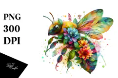 Vibrant Watercolor Bee, 20 oz Tumbler Product Image 1