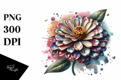 Detailed Glossy Zinnia Sublimation Clipart Product Image 1