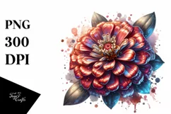 Detailed Glossy Zinnia Sublimation Clipart Product Image 1