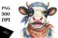 Cow Cow Portrait with Enthusiastic Smile Clipart Product Image 1