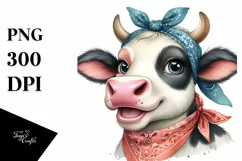 Cow Cow Portrait with Enthusiastic Smile Clipart Product Image 3