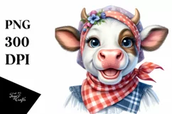 Cow Cow Portrait with Enthusiastic Smile Clipart Product Image 3