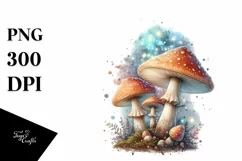 Magical Mushroom Watercolor Splash PNG Product Image 3
