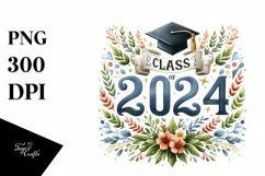 Watercolor Class of 2024 | Clipart Product Image 3