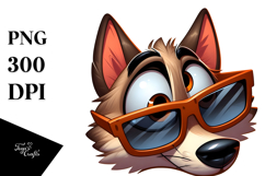 Goofy Wolf with Sunglasses PNG Product Image 1