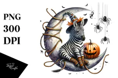 Halloween Zebra with Spiders PNG Product Image 1