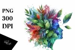 Abstract Vibrant Plant Leaves PNG Product Image 1