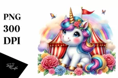 Festive Baby Unicorn PNG Product Image 1