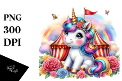 Festive Baby Unicorn PNG Product Image 1