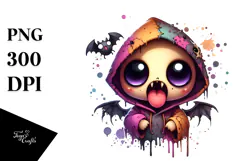 Funny Mini Banshee in Spooky Hoodie PNG Product Image 1