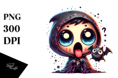 Funny Mini Banshee in Spooky Hoodie PNG Product Image 1