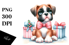 Pastel Boxer Christmas PNG Product Image 1