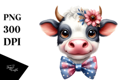 Funny Cow with Flower PNG Product Image 1