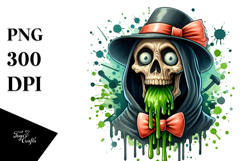 Expressive Grim Reaper with Green Slime PNG Product Image 1