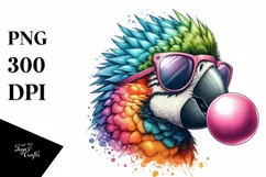 Bird Chewing Gum Sunglasses | Vibrant Quirky Artistic Product Image 1