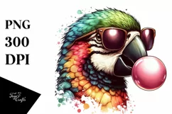 Bird Chewing Gum Sunglasses | Vibrant Quirky Artistic Product Image 1