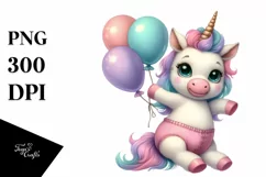 Cute Baby Unicorn Posing as Johny Bravo Clipart Product Image 1
