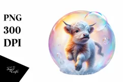 Playful Baby Highland Cow PNG Product Image 3