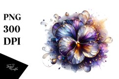 Watercolor Abstract Pansy | Clipart Product Image 3