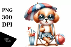 Funny Puppy Beach Chair | Sublimation | Clipart. Product Image 3