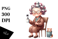 Old Lady Watercolor Character Chair Mug | Sublimation | Product Image 1