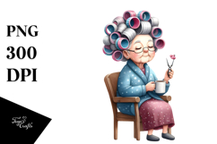 Old Lady Watercolor Character Chair Mug | Sublimation | Product Image 1