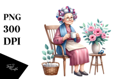 Old Lady Watercolor Character Chair Mug | Sublimation | Product Image 1