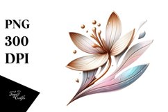 Abstract Wooden Snowdrop Watercolor Clipart Product Image 3