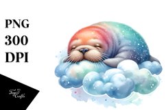Colorful Sleeping Walrus | Clipart Product Image 3