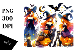 Vibrant Witch Halloween | Sublimation | Clipart. Product Image 1