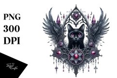 Washed Gothic Cat Clipart Product Image 3