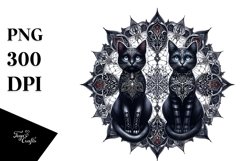 Washed Gothic Cat Clipart Product Image 3