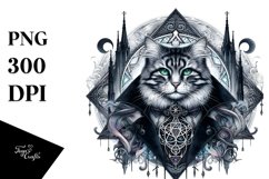 Washed Gothic Cat Clipart Product Image 1