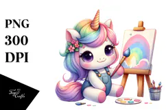 Artistic Baby Unicorn PNG Product Image 1