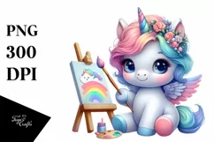 Artistic Baby Unicorn PNG Product Image 3