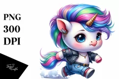 Watercolor Running Unicorn, Transparent PNG Product Image 3