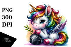Colorful Puck Unicorn PNG Product Image 1