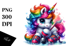 Sporty Baby Unicorn PNG Product Image 1