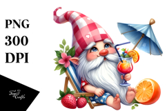 Charming Gnome with Cocktail, PNG Product Image 1