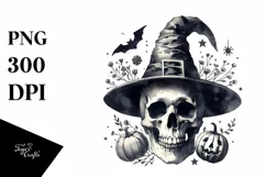 Vintage Simple Skull Halloween PNG Product Image 1