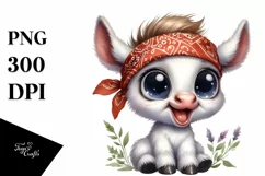 Excited Funny Pony Watercolor Clipart Product Image 1