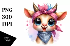 Excited Funny Pony Watercolor Clipart Product Image 1