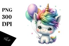 Cute Baby Unicorn with Cool Haircut Clipart Product Image 3