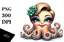Detailed Octopus Portrait Clipart Product Image 3