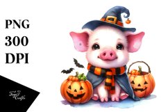 Simple Vibrant Baby Pig Halloween Clipart Product Image 1
