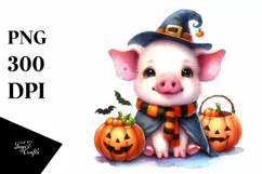 Simple Vibrant Baby Pig Halloween Clipart Product Image 1